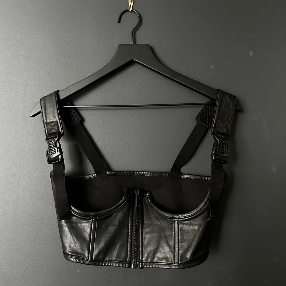 Leather over all top